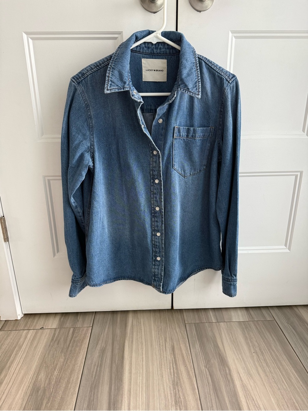 Lucky Brand Light Blue Denim Button-Down Shirt